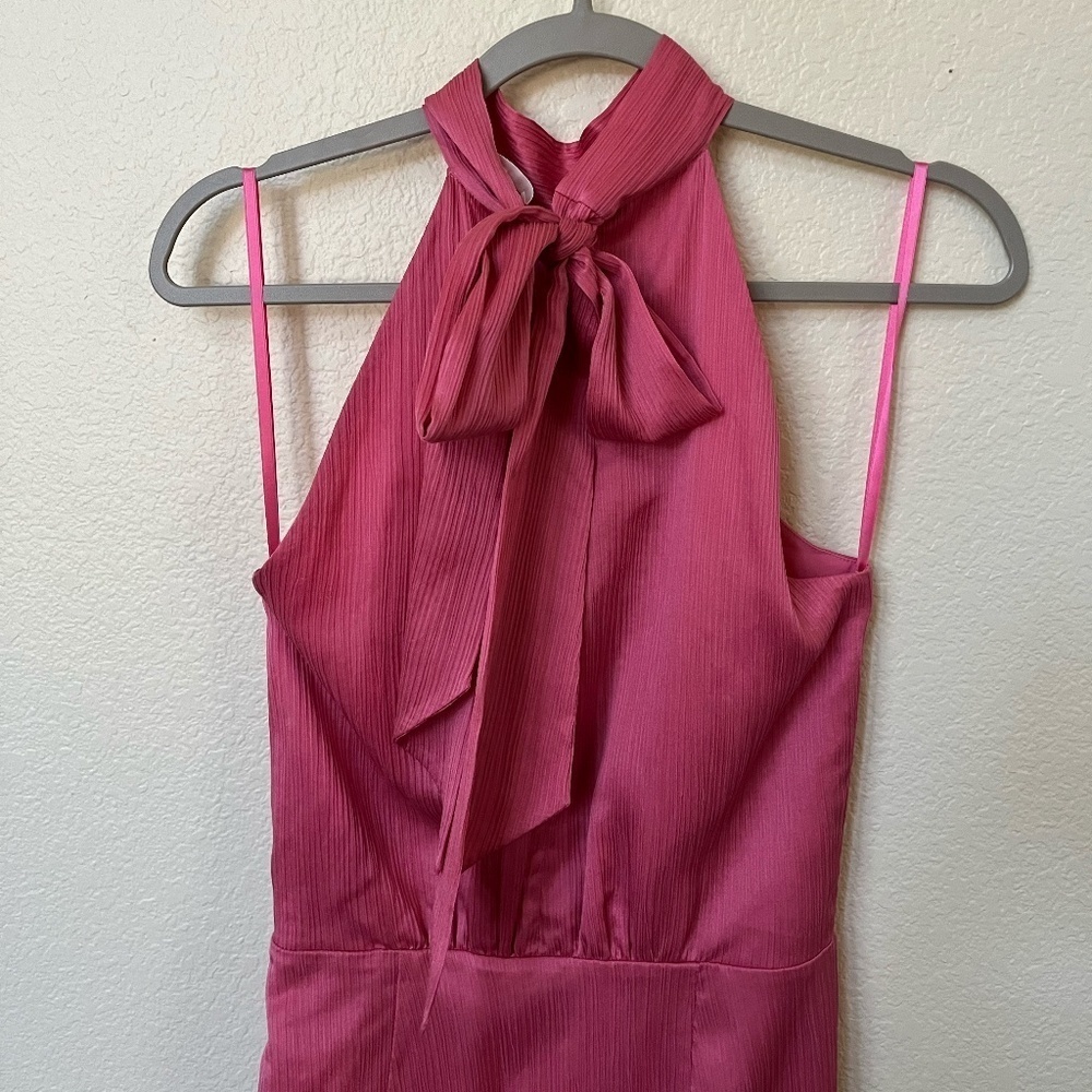 VERONICA BEARD | Gabriella Cotton Silk Halter Dress in Pink Sherbert | Size 2 - Picture 9 of 13